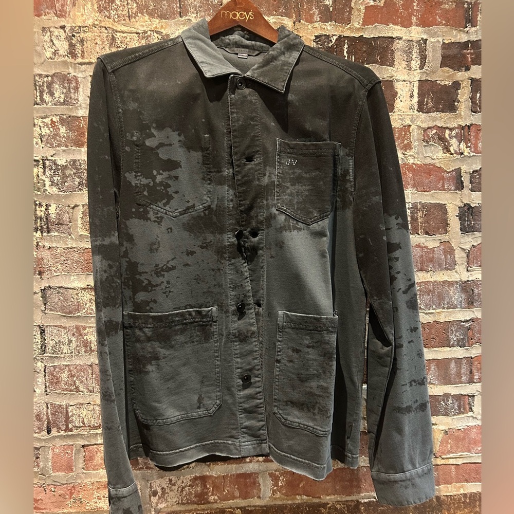 John Varvatos men’s small casual button down shirt/jacket. Worn black Brand new